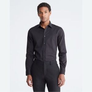Calvin Klein Smoke Grey Slim fit stretch button down